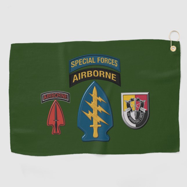 5th Special Forces Group (Airborne) Patch Design Golf Towel (Horizontal)