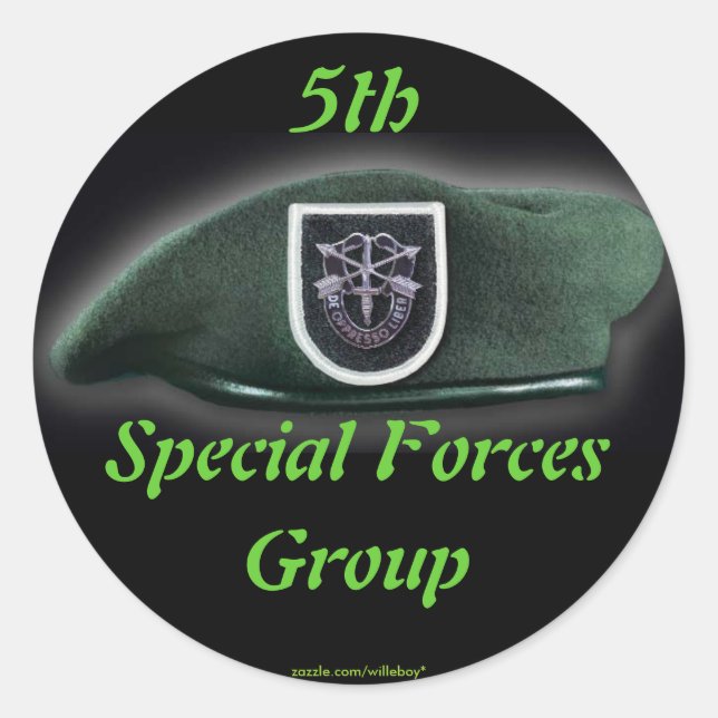 5th Special forces group fort campbell veterans Classic Round Sticker (Front)