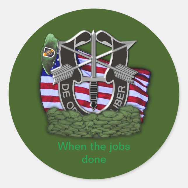 5th Special Forces Group Green Berets Vietnam  Cla Classic Round Sticker (Front)