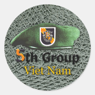 5th Special Forces Group Green Berets Vietnam War  Classic Round Sticker