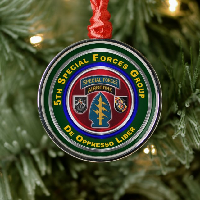 5th Special Forces Group Keepsake Christmas Metal Tree Decoration (Tree)