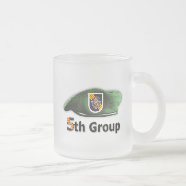 5th Special Forces Group SFG SF Veterans LRRP Frosted Glass Coffee Mug (Right)