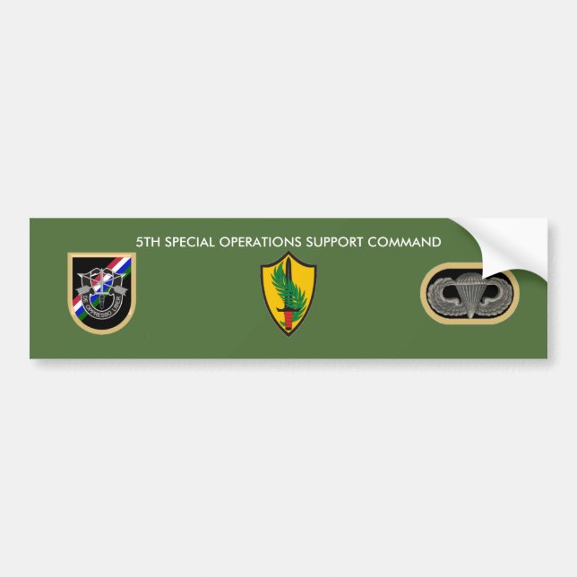 5TH SPECIAL OPERATIONS SUPPORT CMD BUMPER STICKER (Front)