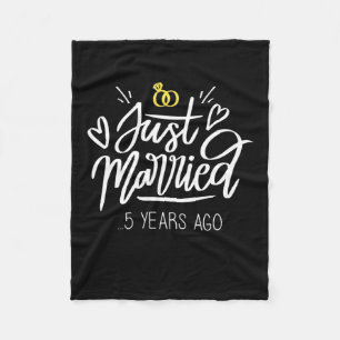 5th Wedding Anniversary Fleece Blanket