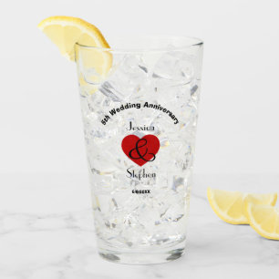5th Wedding Anniversary Gift Personalised Glass