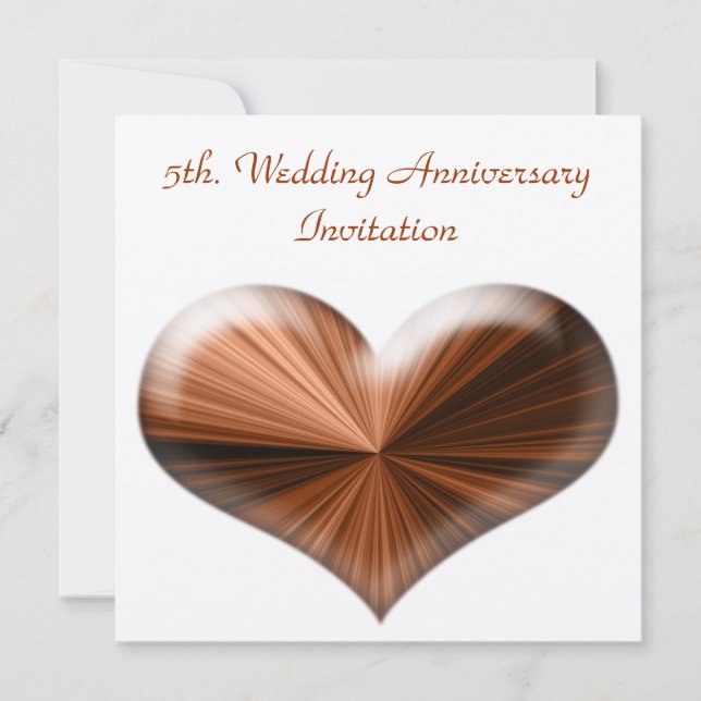 5th. Wedding Anniversary Invitation (Front)
