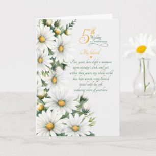 5th Wedding Anniversary Sentimental Daisies Card