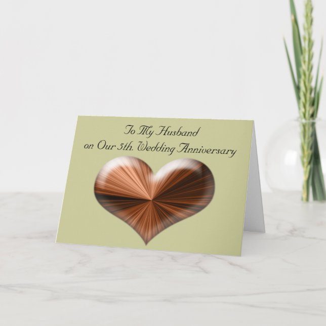 5th Wedding Anniversary to My Husband Card (Front)