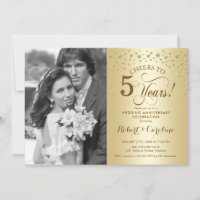 5th Wedding Anniversary with Photo - Gold