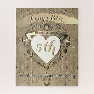 5th Wedding Anniversary "Wood" Jigsaw Puzzle