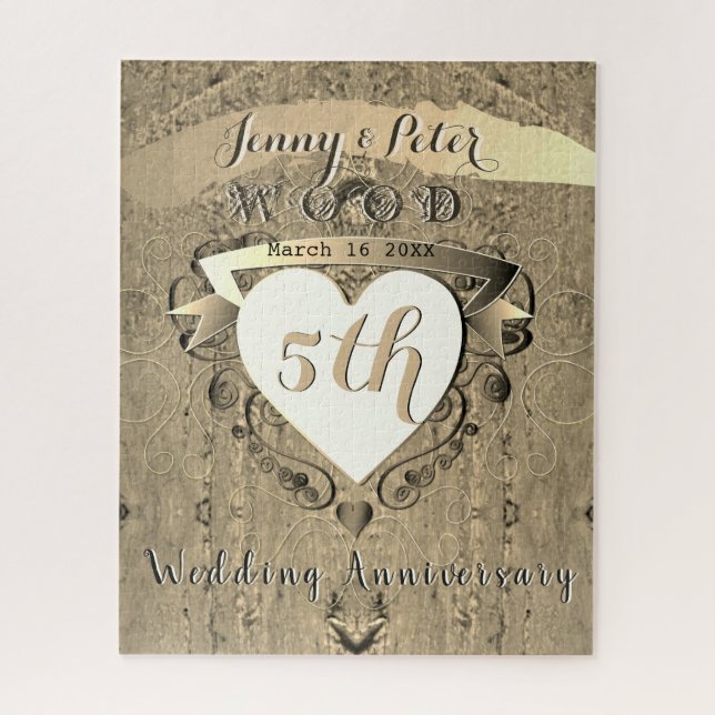 5th Wedding Anniversary "Wood"    Jigsaw Puzzle (Vertical)