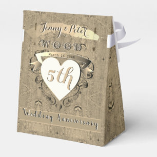 5th Wood Wedding Anniversary   Favour Box