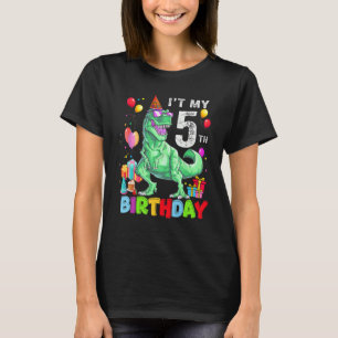 5th Year Old It's My 5th Birthday Rex Dinosaur B T-Shirt
