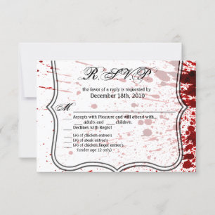 5x3.5 R.S.V.P. Card Blood Splatter Vampire Gothic