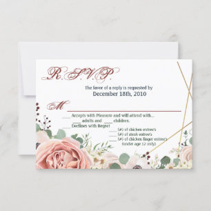 5x3.5 R.S.V.P. Card Geometric Garden Rose Anemone