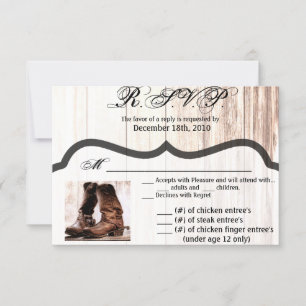 5x3.5 R.S.V.P. CardBoots Country Rustic Western We Invitation