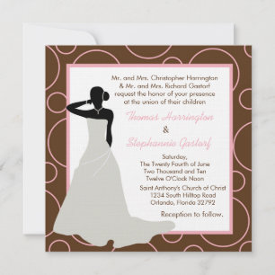 5x5 Brown Pok-a-Dot Wedding Invitation