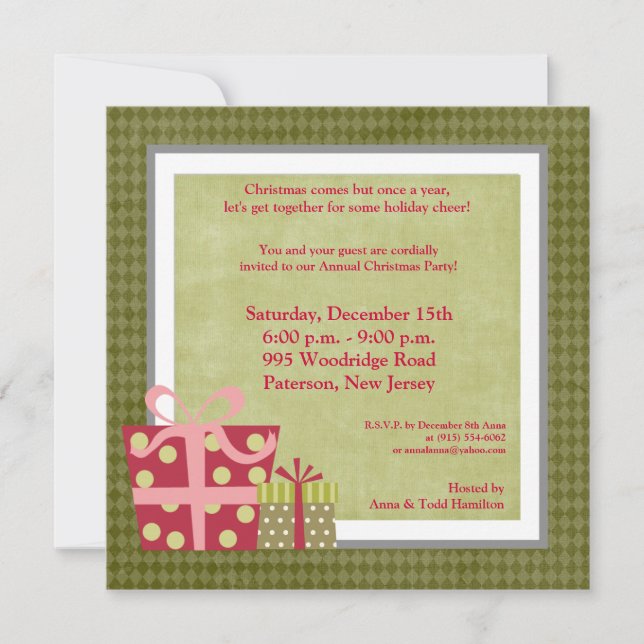 5x5 Christmas Gifts Invitation (Front)