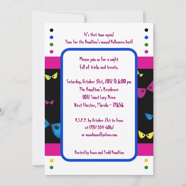 5x5 Evil Eyes Halloween Party Invitation (Front)