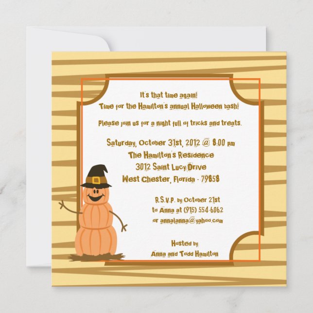5x5 Halloween Fun Party Invitation (Front)