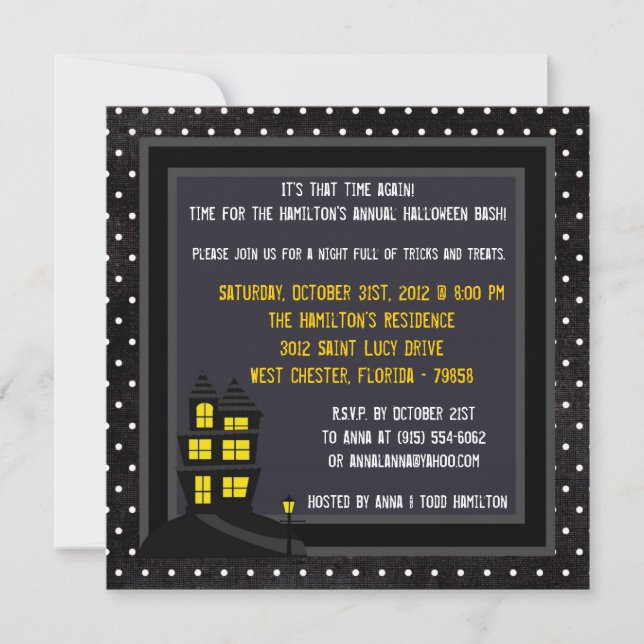5x5 Haunted House Halloween Party Invitation (Front)