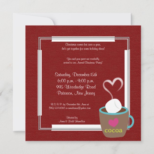 5x5 Hot Cup of Coco Invitation (Front)