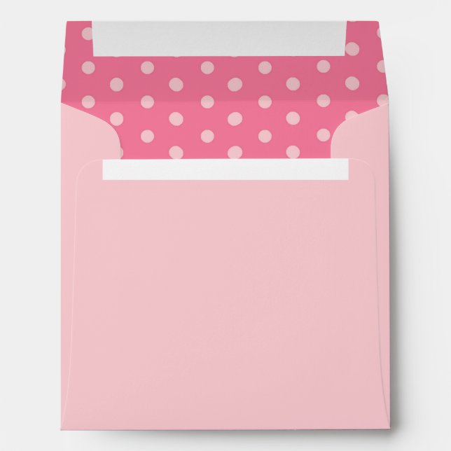 5x5 Light Pink Envelope with Pink Polka Dots (Back (Bottom))
