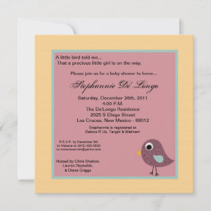 5x5 Little Bird Invitation
