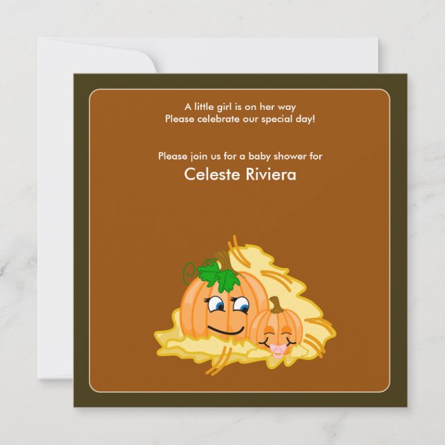 5x5 Pumpkins Halloween Baby Shower Invitation (Front)