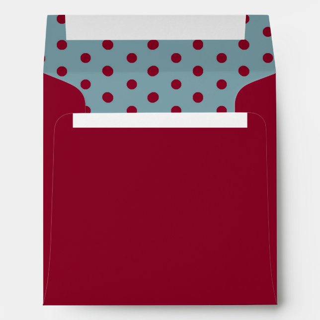 5x5 Red and Blue Envelope with Polka Dots (Back (Bottom))