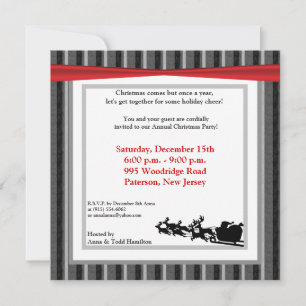 5x5 Santas Sleigh Silhouette Invitation