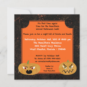 5x5 Scary Pumpkins Halloween Party Invitation