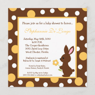 5x5 Spring Bunny Rabbit Baby Shower Invitation