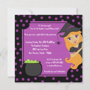 5x5 Witching Hour  Halloween Party Invitation