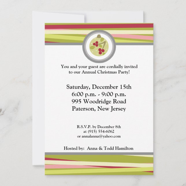 5x7 Assorted Christmas Ornaments Invitation (Front)