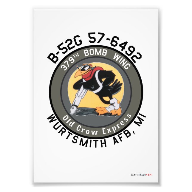 5x7 B-52G "Old Crow Express" Nose Art Print (Front)
