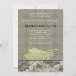 5x7 Baby Shower Invitation ARMY Camo ACU Print