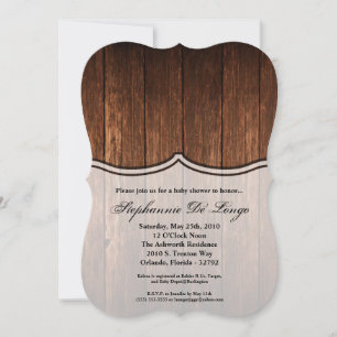5x7 Baby Shower Invitation Barn Wood Country Rusti