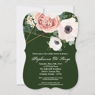 5x7 Baby Shower Invitation Geometric Garden Hunter