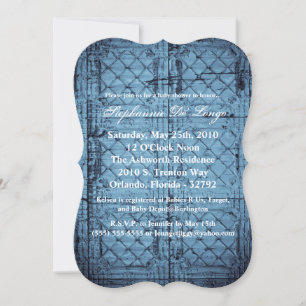 5x7 Baby Shower Invitation Rustic Tin Panel Ceilin