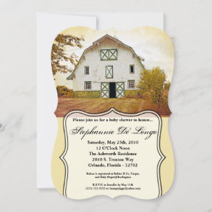 5x7 Baby Shower Invitation Sunset Barn Country Rus