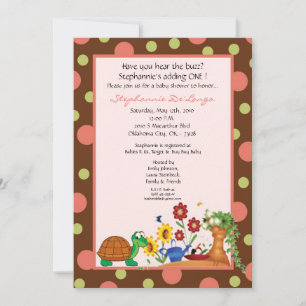 5x7 Baby Turtle Spring Time Baby Shower Invitation