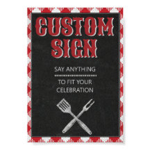 5X7 Backyard BBQ Birthday Custom Table Sign