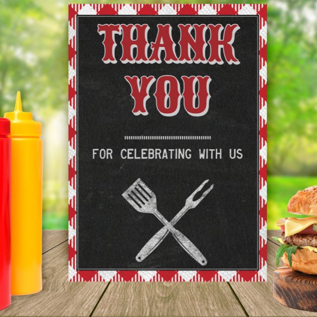 5x7 Backyard BBQ Birthday Thank You Table Sign (Creator Uploaded)