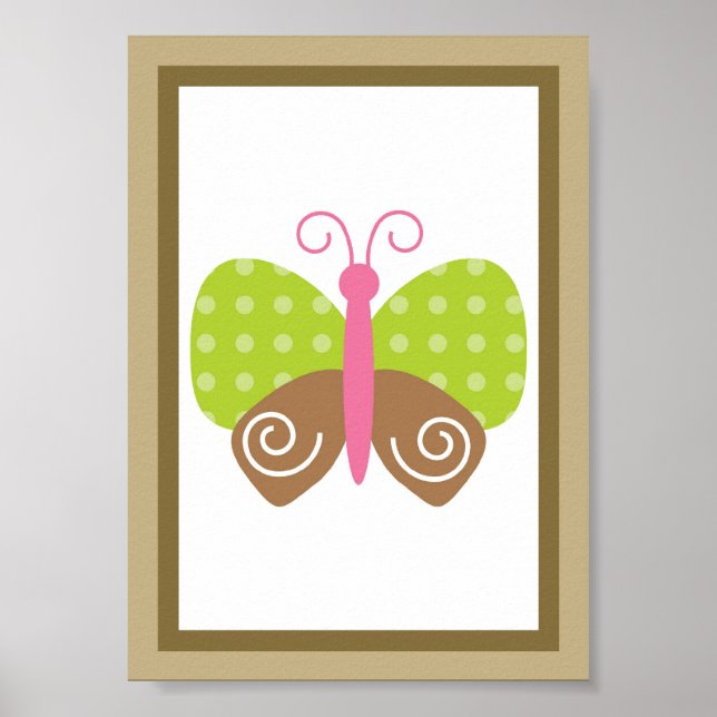 5X7 Berry Garden Butterfly Wall Art (Front)
