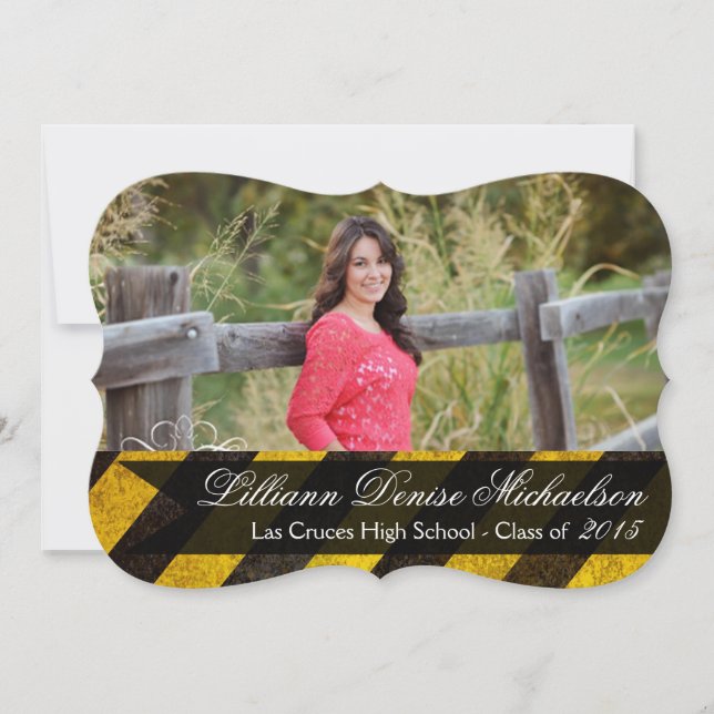 5x7 Bio Hazard Crime Scene Tap Senior Announcement (Front)