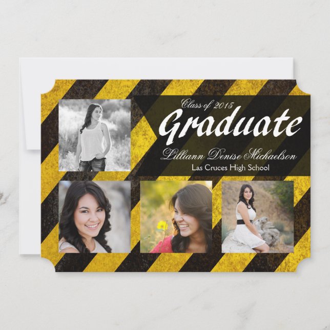 5x7 Bio Hazard Crime Scene Tap Senior Announcement (Front)