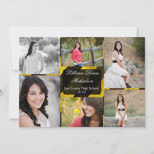 5x7 Bio Hazard Crime Scene Tap Senior Announcement (Front)