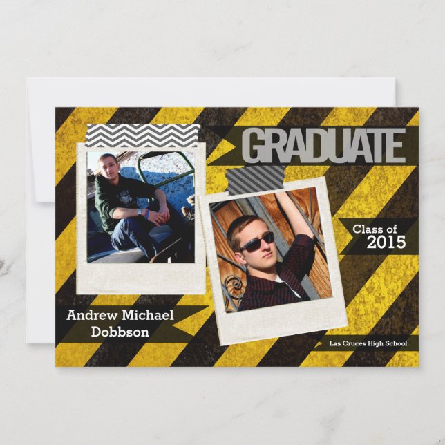 5x7 Bio Hazard Crime Scene Tap Senior Announcement (Front)