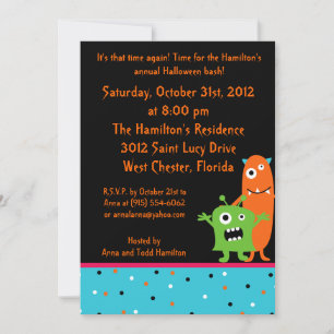 5x7 Birthday Bash Halloween Party Invitation